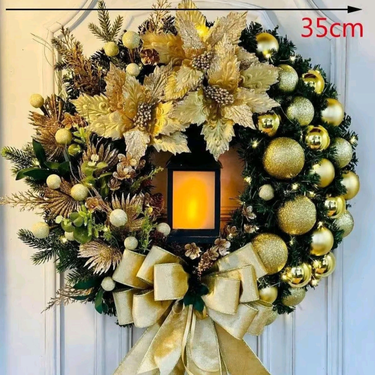 35cm Christmas wreath With lamp