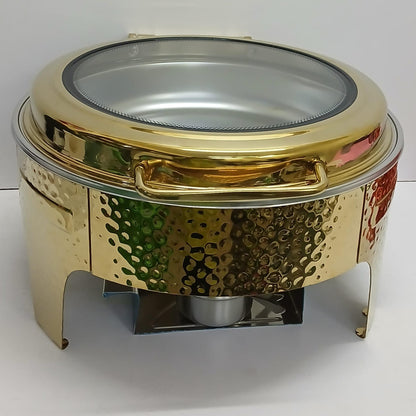 8 Litre Round Golden Chaffing Dishes