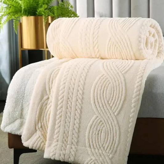 Lambswool  double sided throw blanket