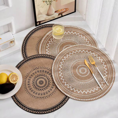6Pc Boho Jute Table Place Mats