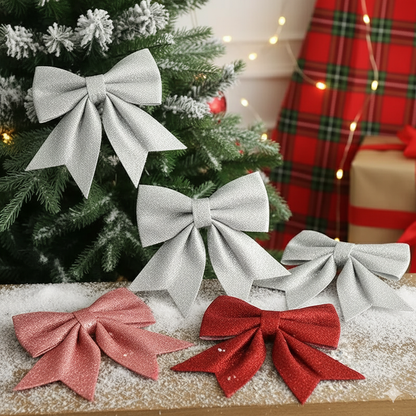 3Pc Christmas Bows Decor