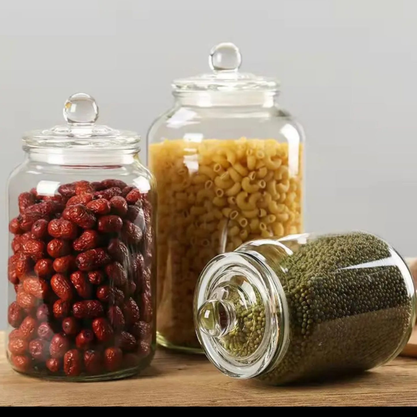 Clear Acrylic Storage Jars with Airtight Knob Lids