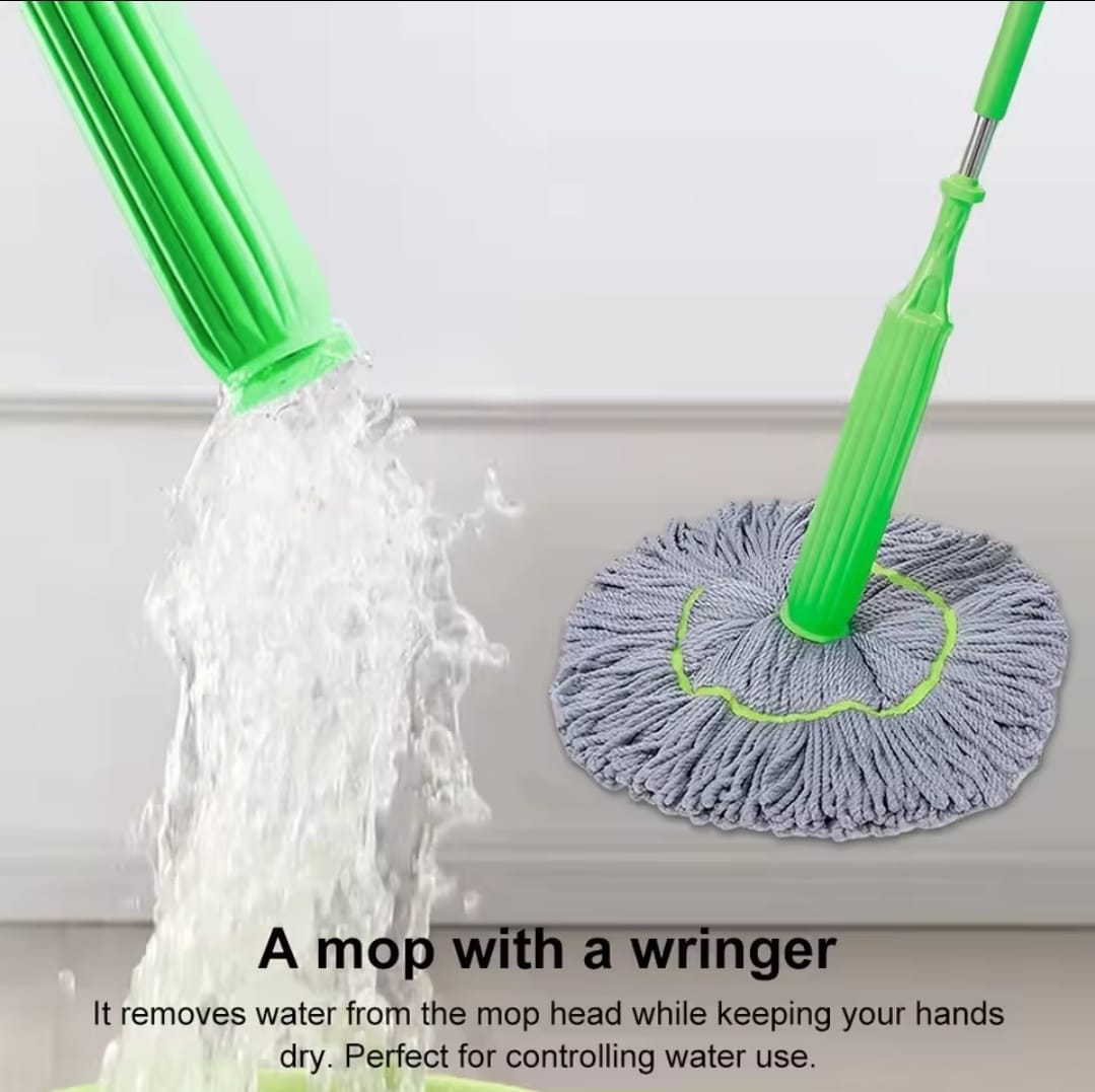 360 rotating self wringing bamboo twist mop