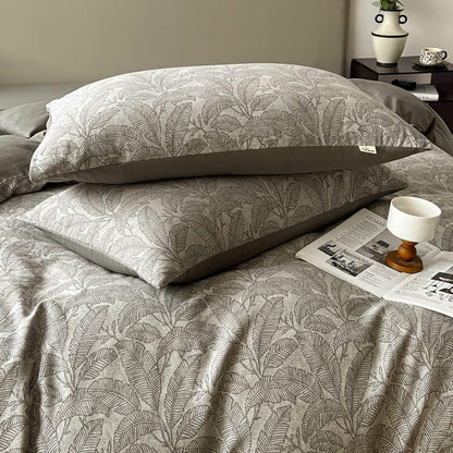 Leaf Print 4 Piece Duvet Cover Set