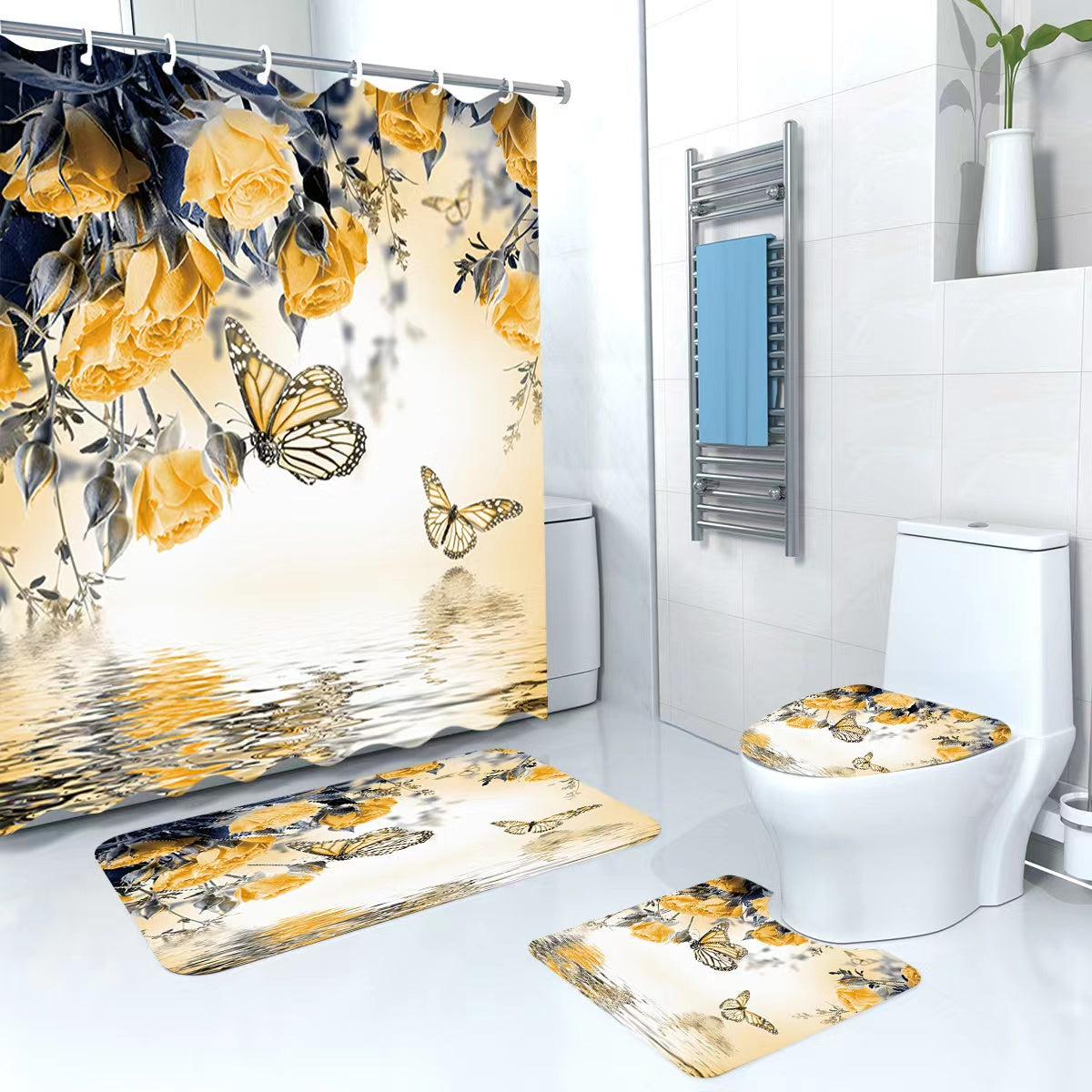 4 in 1 Bathroom woolen mats