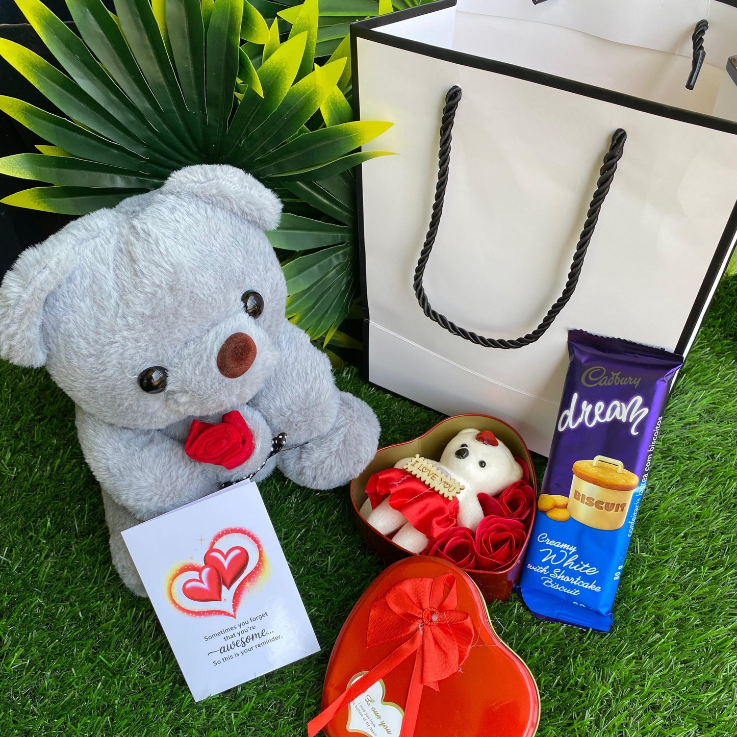 Valentine Teddy Bear and Chocolate Gift Set