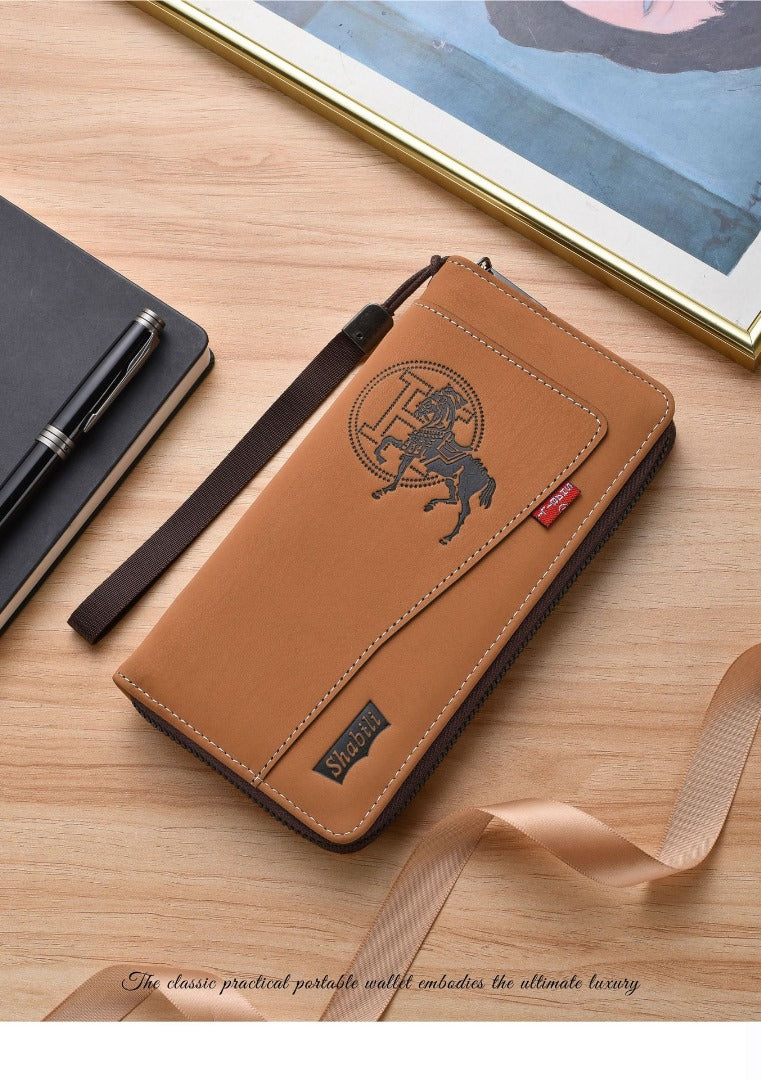 Men's long leather wallet