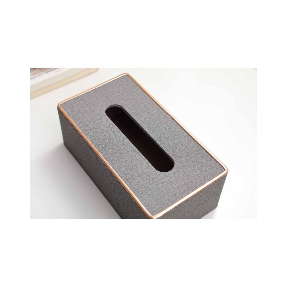 Leather gold tissue box