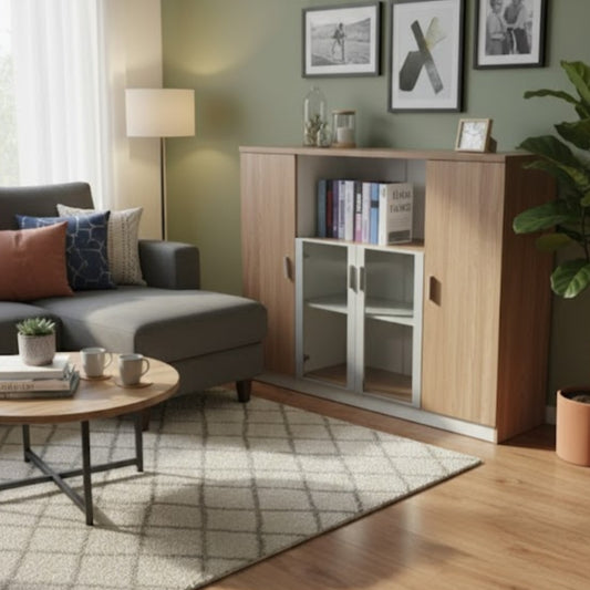 Wooden cabinet with shelves