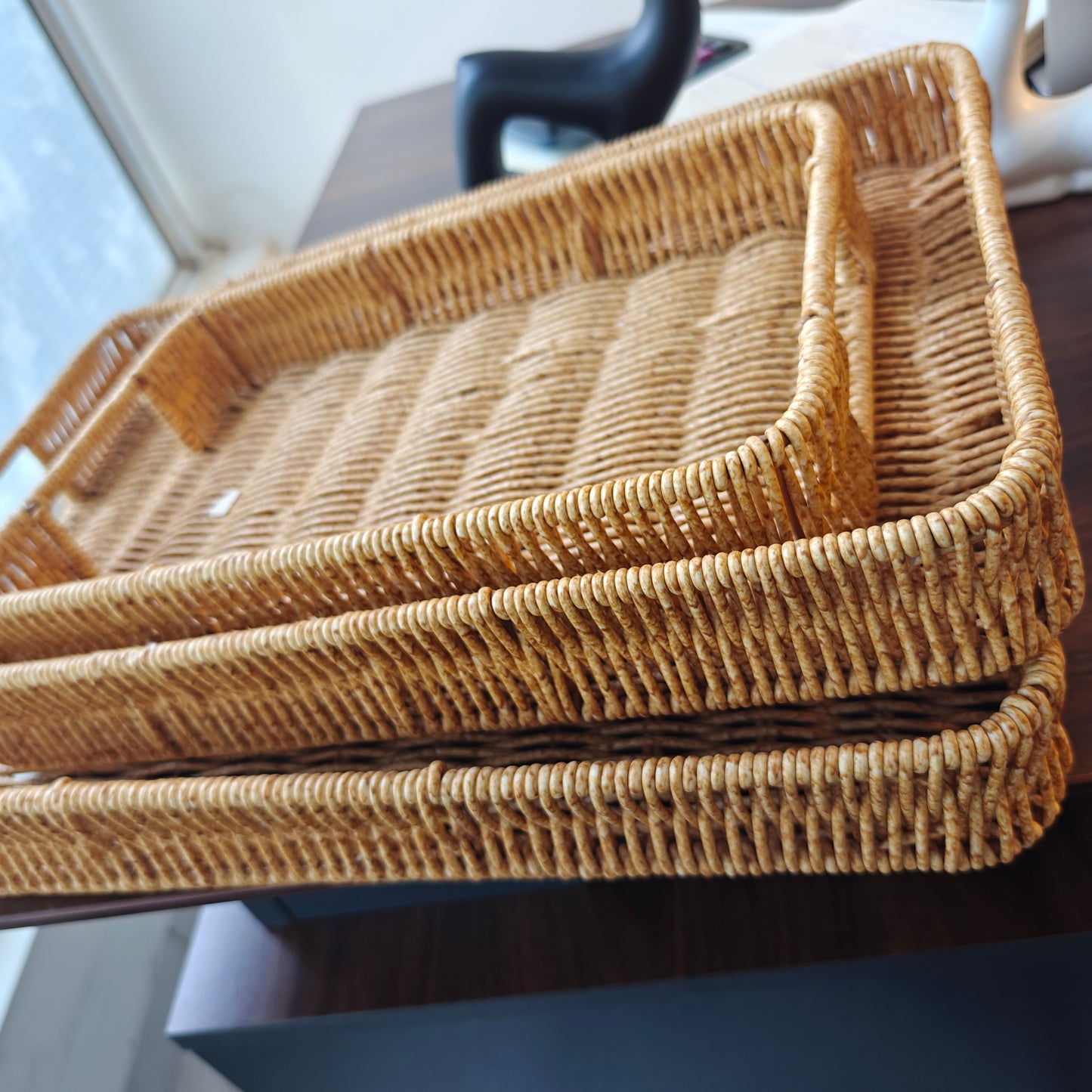 3Pc Rattan tray