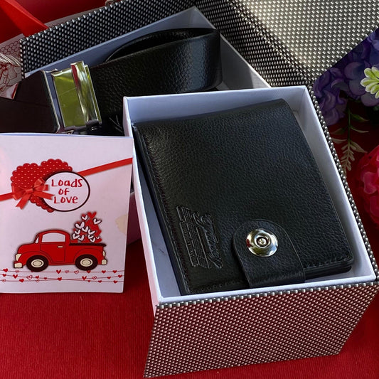 Men Valentine Gift Set with Wallet and Belt
