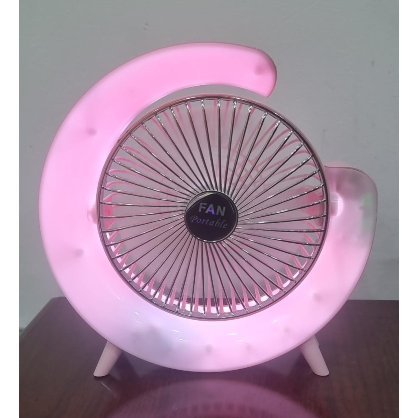 Rechargeable Colourful desktop fan light