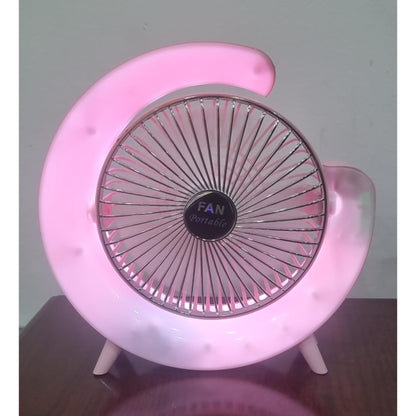 Rechargeable Colourful desktop fan light