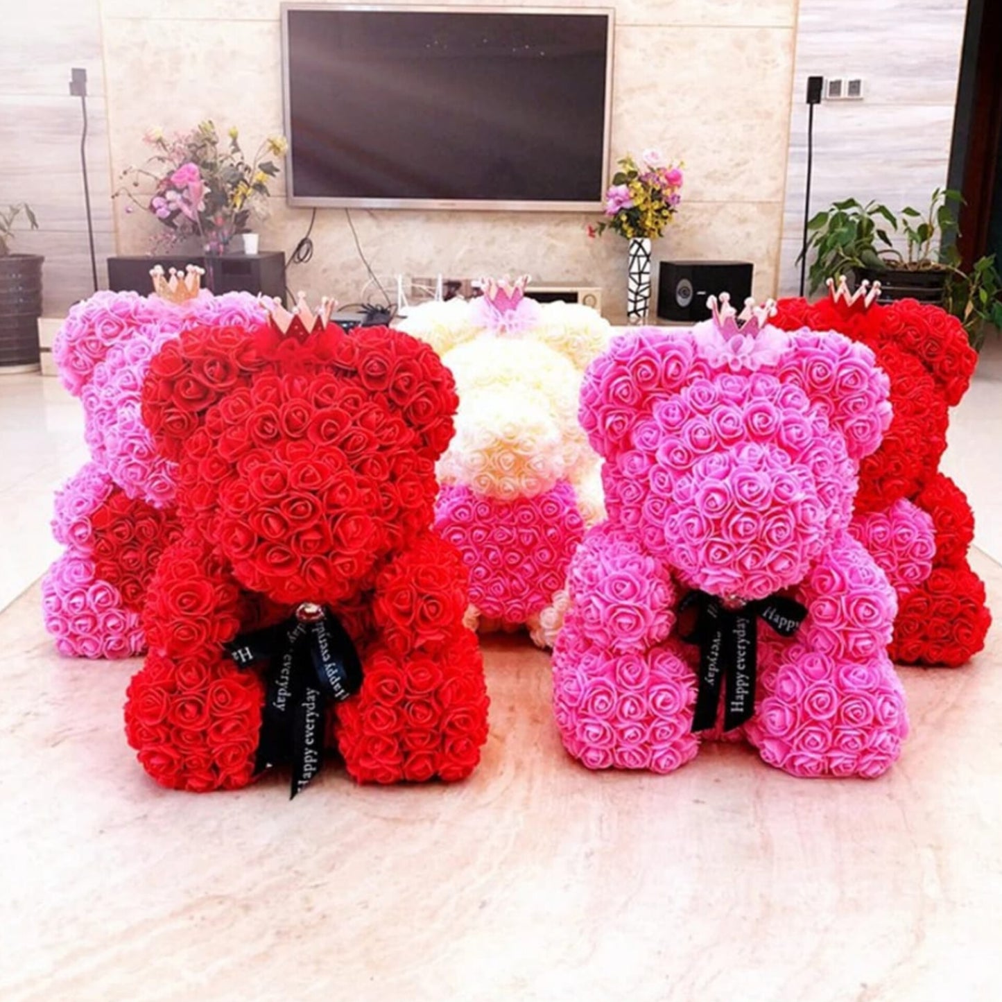 Artificial Flower Rose Bear Gift