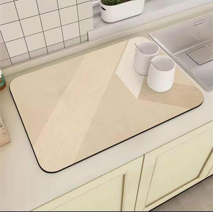 Geometric kitchen drying mat