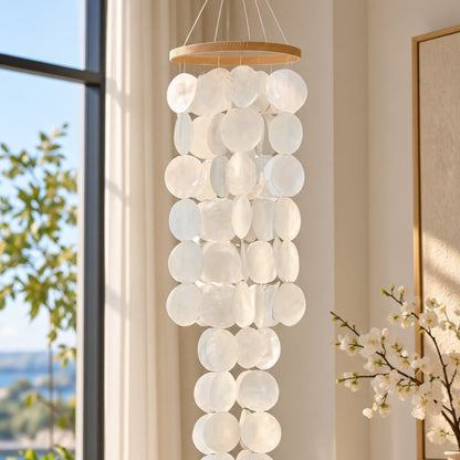 Shell Wind Chime Made of Real Capiz Shells