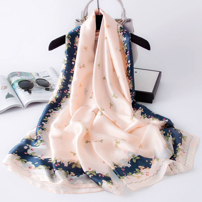 Floral silk scarf