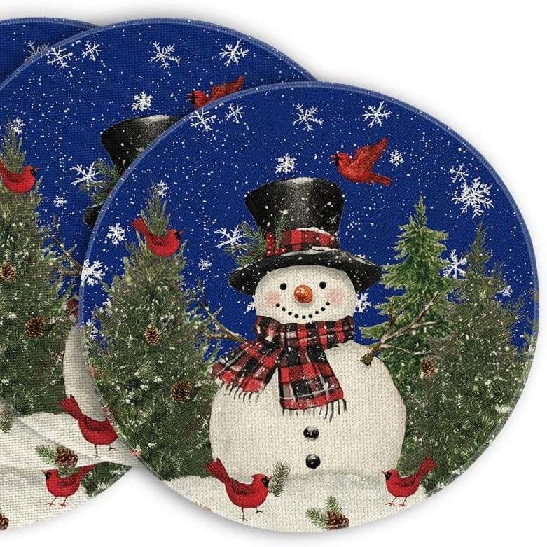 Plaid Christmas Round Placemats