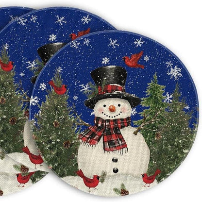 Plaid Christmas Round Placemats