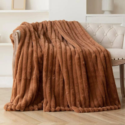 Soft plain winter throw blanket