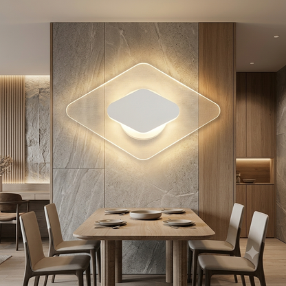 Diamond Shape LED Wall Light WH 011Q GF X4 07 DL