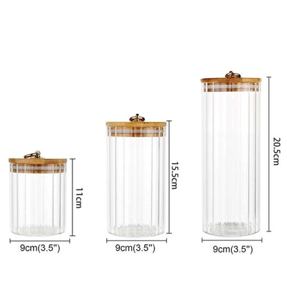 3Pc set glass storage jars