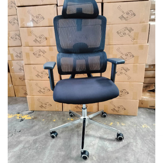 Deluxe Ergonomic High-Back Mesh Office Chair with Lumbar and Headrest Support