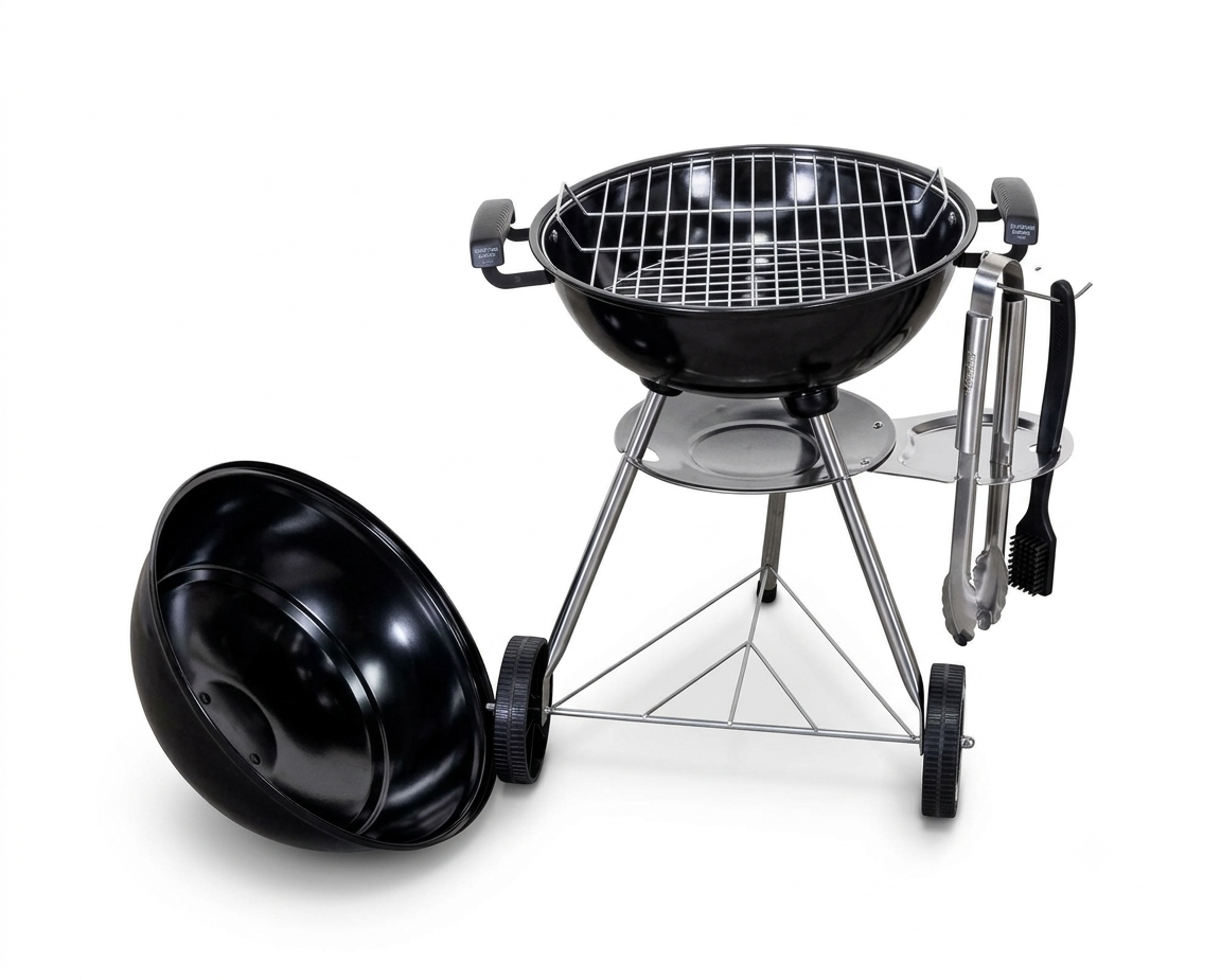 Metallic BBQ Grill with Triple Legs