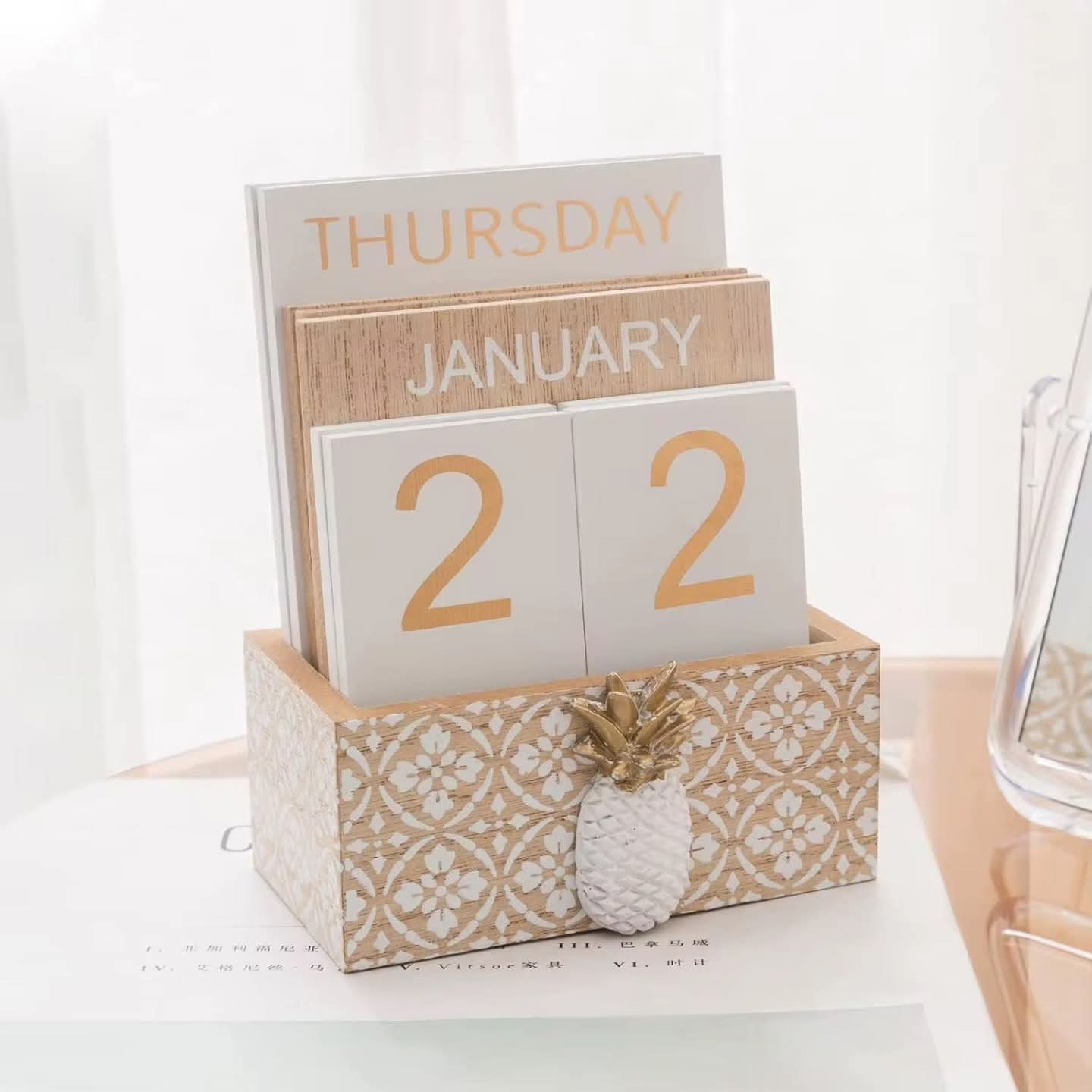 Wooden Perpetual Block Calendar