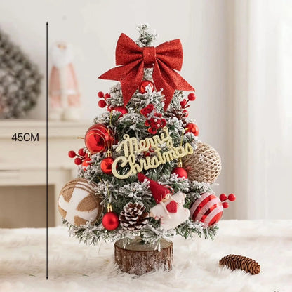 Festive Decorated Tabletop Christmas Tree With Lights