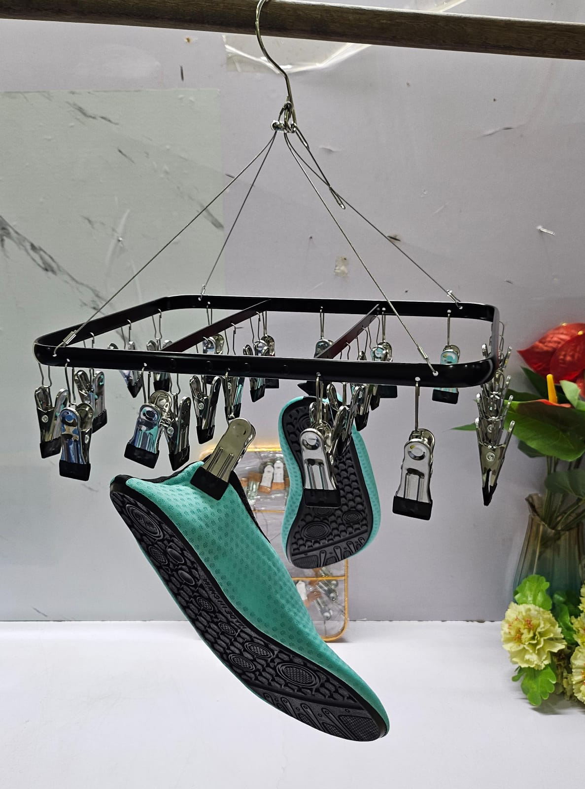 26 Peg metallic cloth drying rack hanger