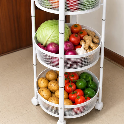 Foldable Rotating Vegetable and Fruit Rack