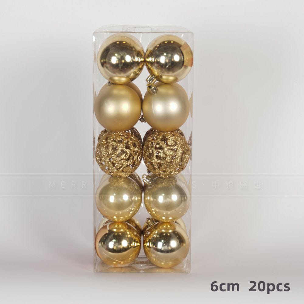 20pcs Christmas Ball Ornaments With Hanging Hooks