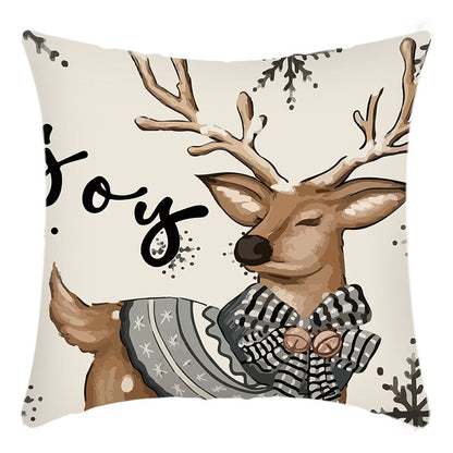 Christmas themed Linen Throw pillow cases