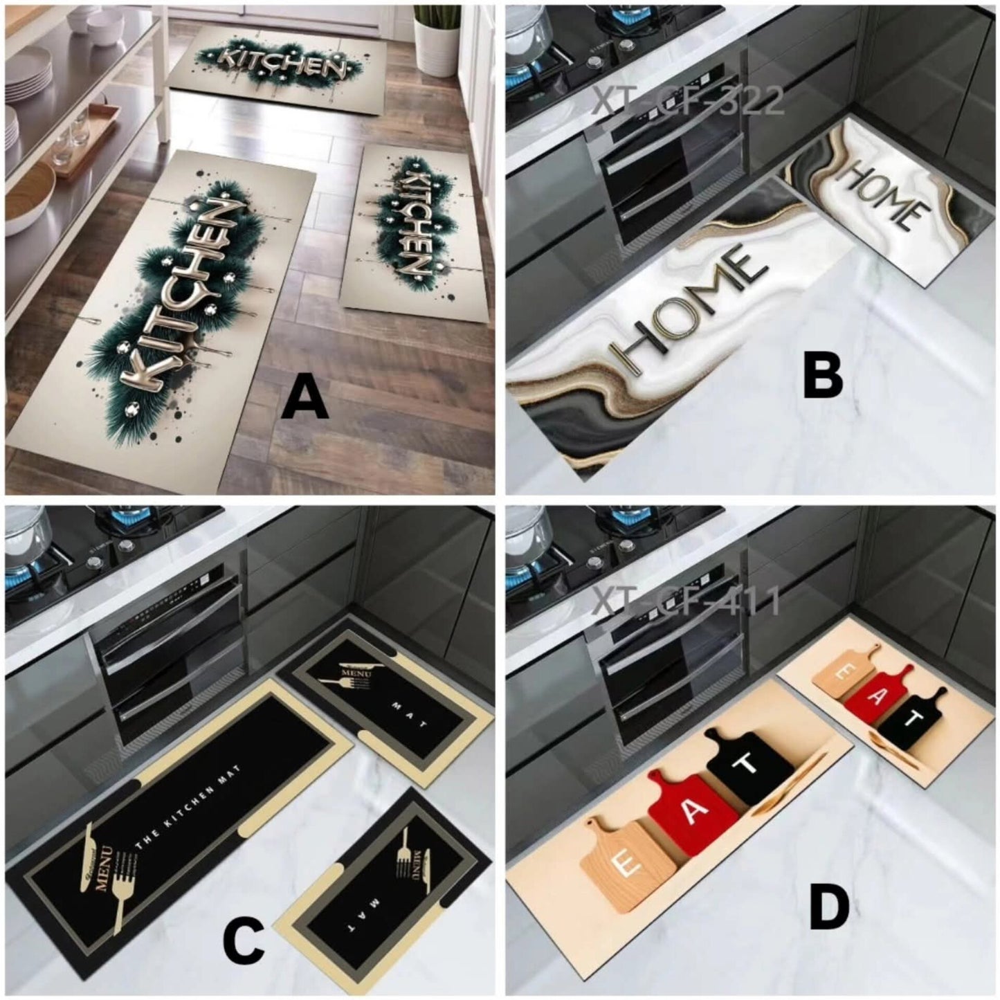 2pc unbinded, rubber kitchen mats