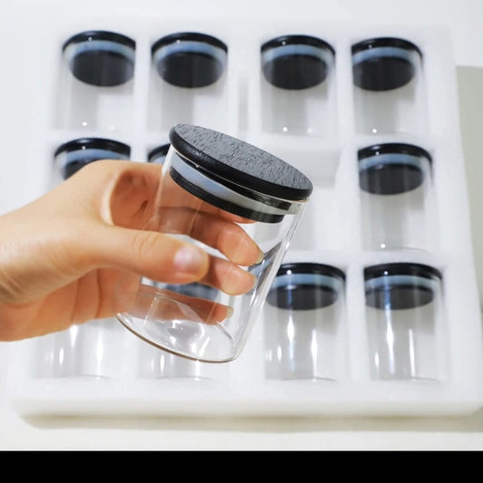 12 Piece Glass spice holders set