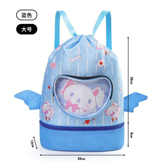 Kids swimming bag with goggles and shoe storage