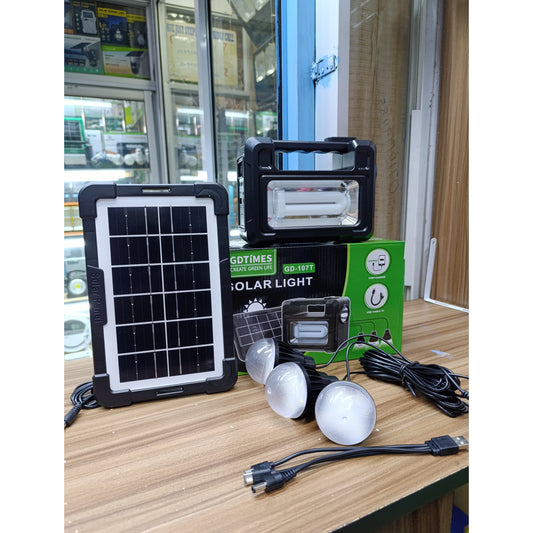 GD-107 Solar Lighting Kit with 3 Bulbs, Mobile Charging