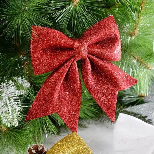 2pcs Christmas Glitter Ribbons/Bows