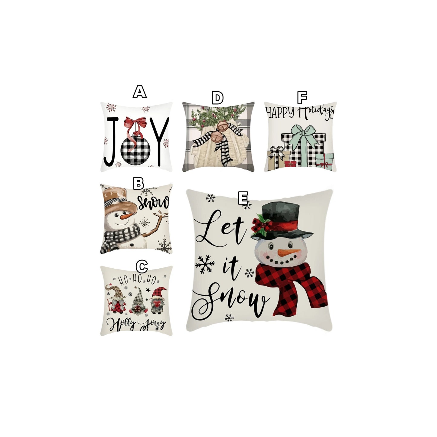 Christmas themed Linen Throw pillow cases