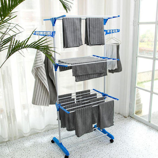 3 layer portable cloth drying rack