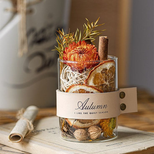 Dried flower diffuser with essential oils