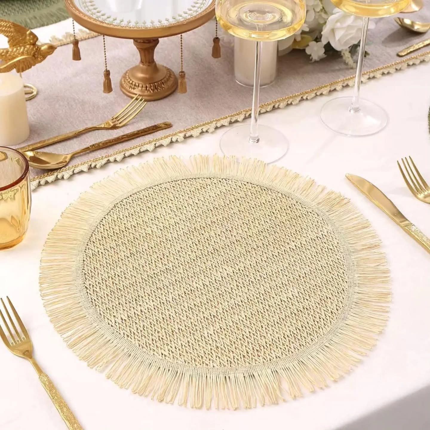 6Pcs Set Tassel Woven Table Mats