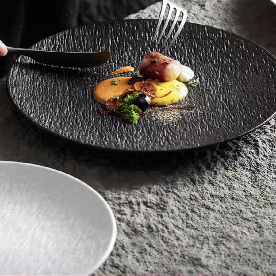 Ceramic Stone Texture Dinner Plates