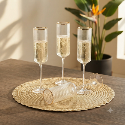 Champagne Flute With Gold Rim