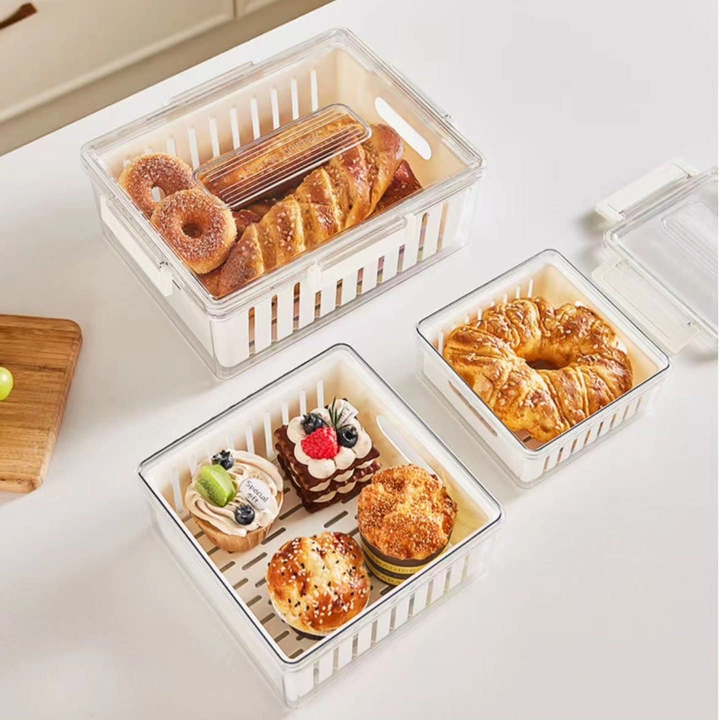 3pcs stackable food storage containers
