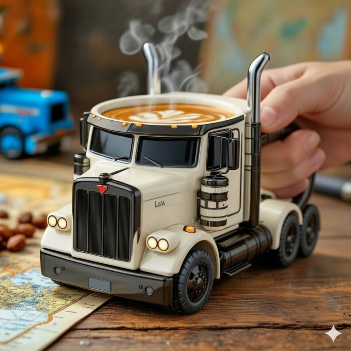 Truck coffee cup