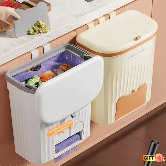 Wall Cabinet mounted trash bin -