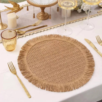 6Pcs Set Tassel Woven Table Mats