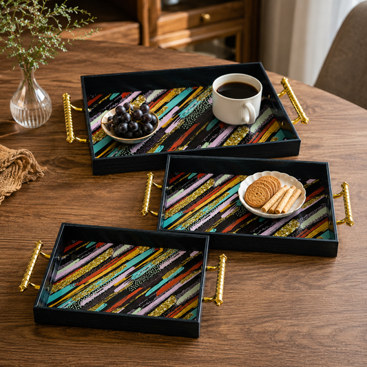 Set of 3 Decorative Serving Trays